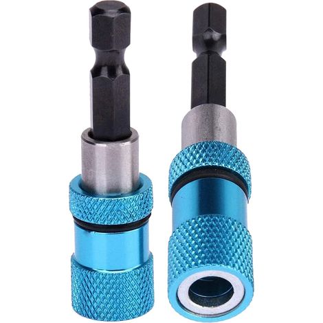 Lot de 2 porte-embouts magnétiques à tige hexagonale longue de 60 mm à changement rapide pour vis, écrous et toute perceuse (1/5)