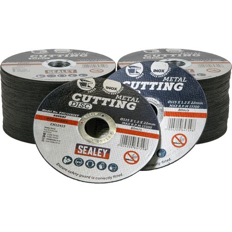 Sealey 115 x 1.2mm Cutting Disc 22mm Bore - Pack of 100 PTC/115CET100