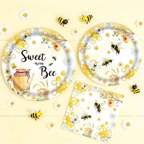décorations fête abeilles accessoires fête bourdon assiettes serviettes (1/5)