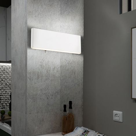 Lampada spot da parete a LED apparecchio di illuminazione in alluminio opale bianco interruttore camera da letto corridoio