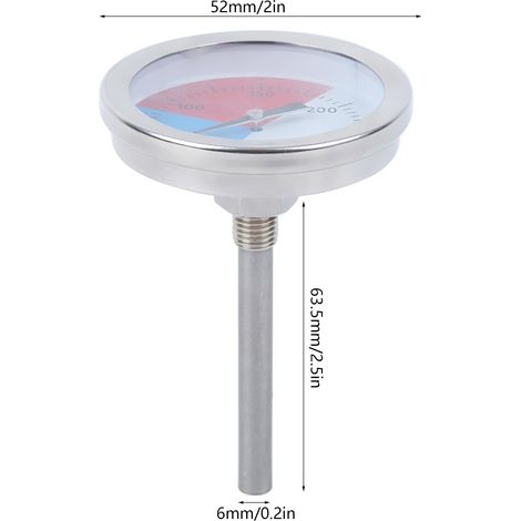 TS-BX500 Bimetall-Thermometer für Edelstahl-Grills (0-300 °C) (1/5)