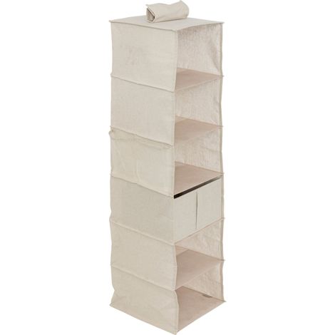 Schuhablage groomy 6 fächer mit korb beige 127x30cm - 5five (1/5)