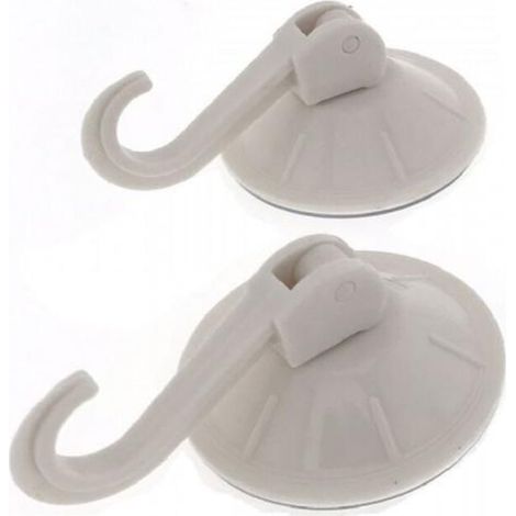 Crochet À Ventouse - Charge Maximale 2 Kg - Pour Surface Lisse - Cuisine Salle De Bain Caravane - Lot De 2 (1/2)