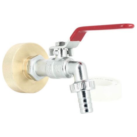 Raccord S60X6 laiton pour cuve à eau 1000L – Robinet à boisseau sphérique 15 mm – Nez dévissable avec brise jet démontable (1/5)