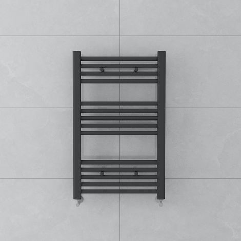 WarmeHaus Straight Grey Heated Towel Rail Radiator 800x500mm