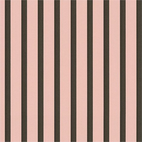 Stripes wallpaper wall Profhome 786281 hot embossed non-woven wallpaper slightly textured wood look matt pink black 5,33 m2 (1/5)