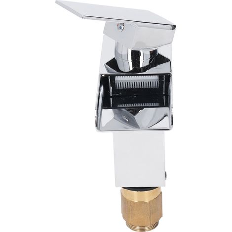 Robinet de salle de bain cascade, robinet pour vasque à poser, robinet de lavabo à poignée unique avec filetage pour tuyau G1/2 (1/5)