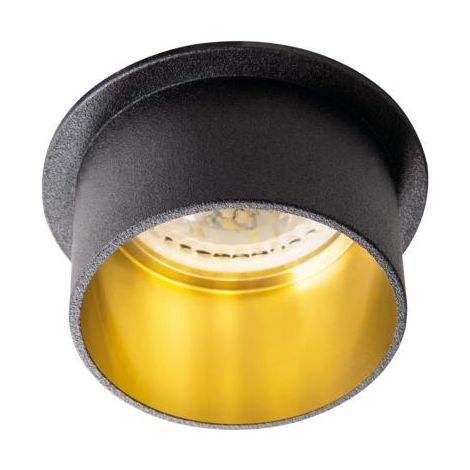 Kanlux SPAG 27322 faretto da incasso rotondo nero oro GU10 35W