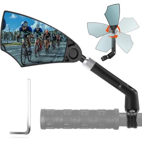 Espejo retrovisor para bicicleta eléctrica,20-23 mm,retráctil y ajustable 360 grados,apto para bicicletas eléctricas MTB (1 unidad) (1/5)