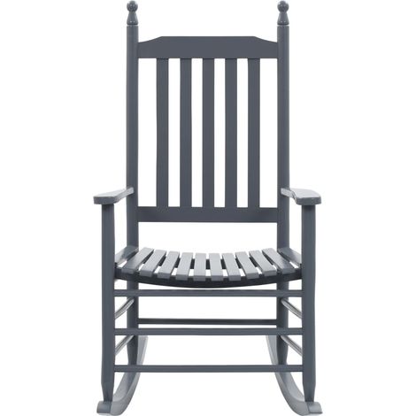 Chaise de jardin Chaise à bascule avec siège incurvé Gris Bois de peuplier (1/5)