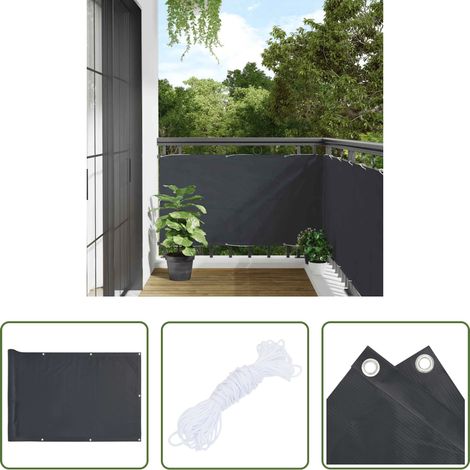 vidaXL Clôture métallique -  Écran d'intimité de balcon anthracite 400x120 cm PVC (1/5)
