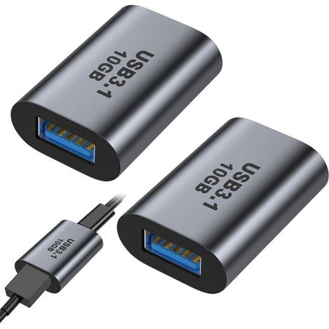 Adaptateur USB C Femelle Vers USB Femelle, 2 Pièces 10Gbps USB A Fem elle Vers USB C Fem elle, Adaptateur Type C Feme lle Vers A Fe melle, pour Laptop PC Synchronisation des Données et Rechar (1/5)