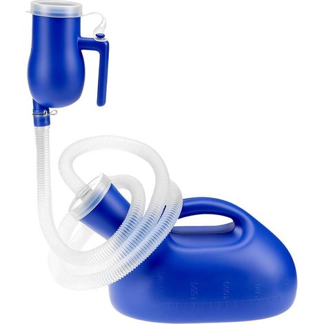 Bouteilles d'urinoir pour hommes, urinoir homme portables, avec tube de 1.6 M, 2000 ml, pour voyage, hôpital (1/5)