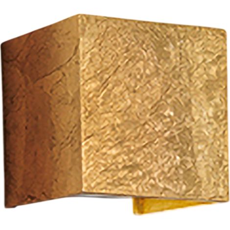 Cube Mural 100 X 100 X 100 Mm. Feuille D'Or. 1 Led 6,5 W, 474 Lm. 220-240 V - 3000 K - Ip54 (1/3)