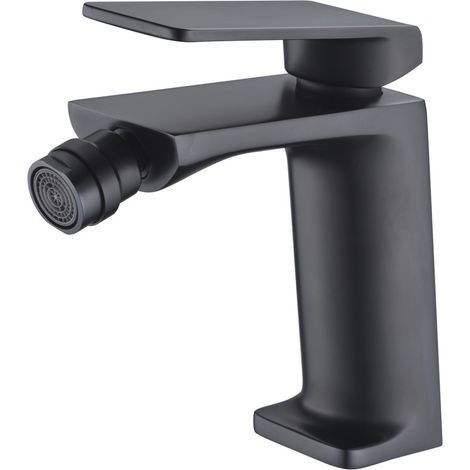 Mice -Grifo monomando de bidé para Agua Fría y Caliente, Griferia Baño Clásico, Mezclador Monomando para bidet Color Negro Mate - BDF016-2NG (1/2)