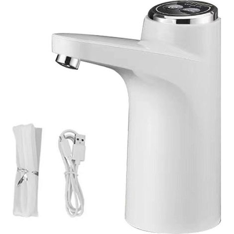 Pompe à eau portable pour bouteille, distributeur d'eau électrique automatique, pompe à eau potable avec chargement USB, carafe à eau blanche (1/5)