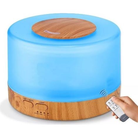 Diffuseur d'aromathérapie 1L, humidificateur automatique avec télécommande, pour bureau et maison, prise UE 220V, grain clair (1/5)