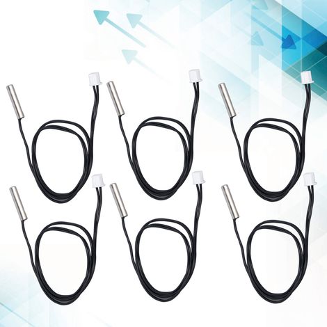 10 Capteurs de Température NTC 10K B3435, Sonde Cylindrique 5x25mm, Câble 500mm pour Thermomètre (1/5)