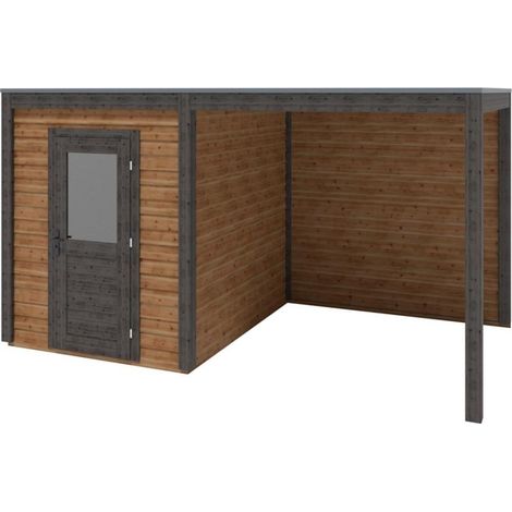 Casetta da giardino in legno Luma 4.56x2.59 m - 11.81 m2 - 28 mm - impregnata - 000186 (1/3)