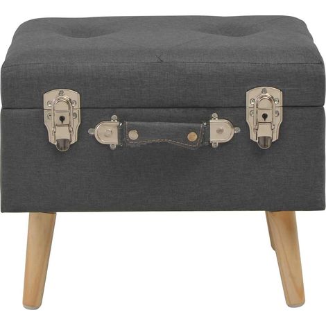 Maison Exclusive - Sgabello con Contenitore 40 cm in Tessuto Grigio Scuro (1/5)