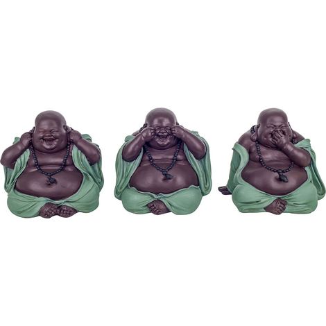 Signes Grimalt Figure di figure di Buddha La figura di Buddha non vede/ascolta/parla 3 unità Buddha blu 14x15x14cm 26629