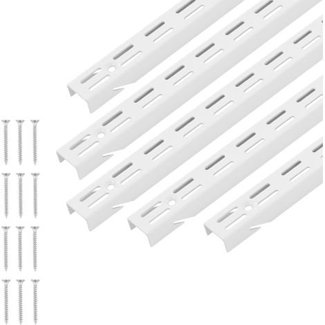 Mophorn Regalpilaster, 1536 mm, 5er-Pack, vertikales Wandregalsystem, robustes Stützsystem mit Doppelschlitzen, inklusive 25 Schrauben, ideal zur Organisation von Schränken und Regalen, Silber