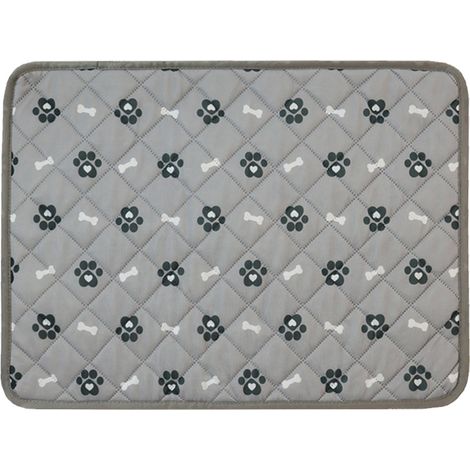 Tapis Rafraîchissant Pour Chien Et Chat - Tissu Frais Imprimé + Coton Lavable + Couche Étanche TPU + Fond Antidérapant - 60 x 40 cm - 1 Pièce (1/5)