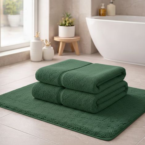 Ensemble d'Essuie-mains Sanenere, 100% Coton, set de 2: 1 Serviette Visage 40x60 cm, 1 Serviette Invité/mains 60x110 cm, (1/4)