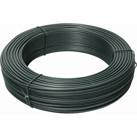 Werka Pro – Fil de fer plastifié Ø3,4 mm – Acier galvanisé pour résistance aux intempéries – Longueur 100m pour clôtures robustes