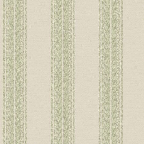 Sage Linen Stripe Wallpaper Holden Decor Green Material Effect Modern (1/4)
