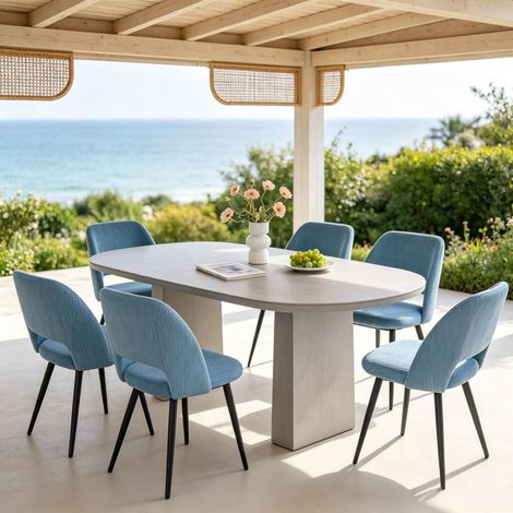 Lot de 6 chaises de salle à manger design moderne, dossier structuré, chaises rembourrées élégantes, utilisables aussi comme fauteuils de lecture dans votre salon, chambre ou espace repas (1/5)
