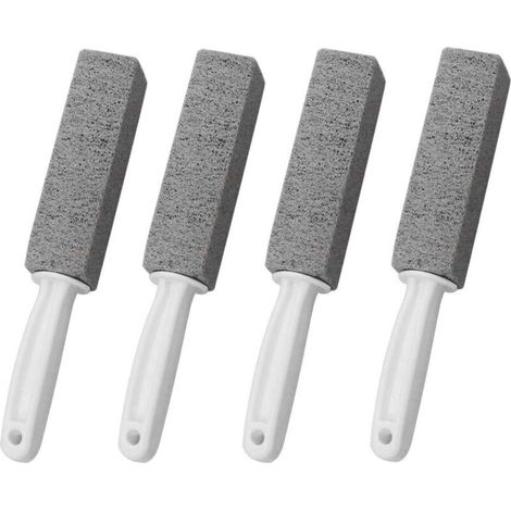 4 PCS Brosse de Nettoyage Pierre Ponce avec poignée Cleaning Block Nettoyant Brossede toilette WC pour Cuisine/Grill/Bain/Toilette Bowel/Pool