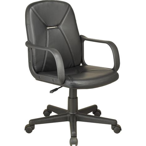 Fauteuil pivotant en simili cuir noir Genesis
