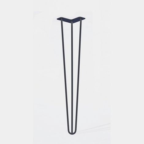 Lot de 4 pieds de meuble triple fil modèle droit noir mat hauteur 71 cm