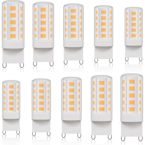 Ampoules Led G9, Blanc Chaud 2700K 450LM 4W équivalen 40W HalogèNe, Non-dimmable, AC 220-240V, Ampoule G9 pour Chambre Salon Cuisine, Lot de 10 (1/5)