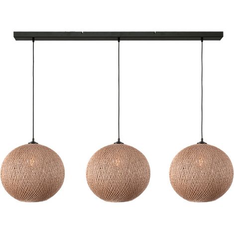Lampe pendante à 3 lampes Corda 130 cm en rotin Ø 40 cm - 2236-05-130-3-40