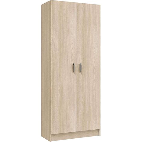 Armario escobero Milan en color roble  de 2 puertas 73 cm(ancho) 180 cm(altura) 37 cm(fondo)