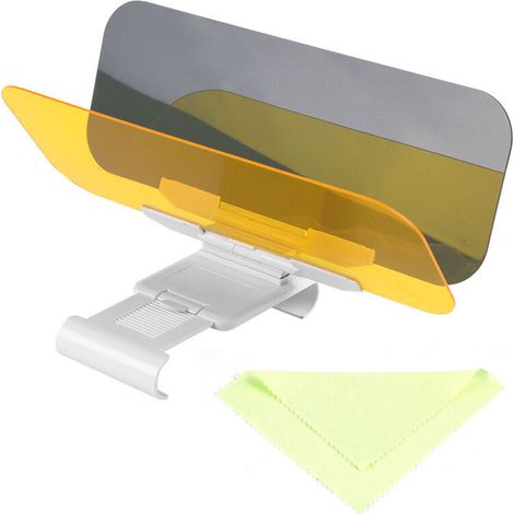 Extension de pare-soleil de voiture en verre anti-éblouissant transparent 2 en 1 pour la conduite de jour et de nuit (1/4)