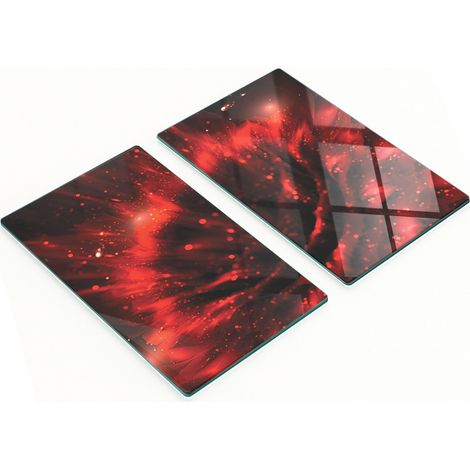 Juego de dos tablas de cocina decorativas de cristal Dalia Fraktal 2x30x52 cm (1/5)