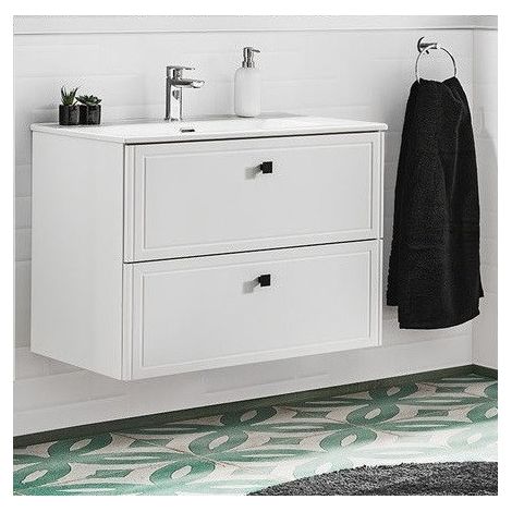 Ensemble meuble sous-vasque + vasque - 80 cm - Havana White - Livraison gratuite
