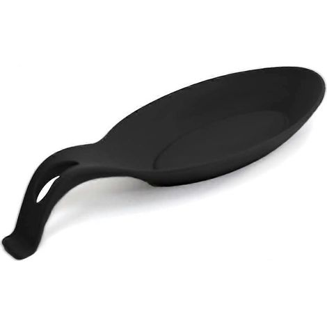 Repose-cuillère en silicone, porte-cuillère de cuisine en silicone, support pour cuillère en silicone, repose-ustensiles, repose-cuillère en silicone, pour ranger les ustensiles de cuisine (noir) (1/5)