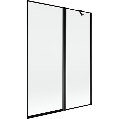 Mexen Mist paratia vasca da bagno 2 ante destra 130 x 150 cm, cornice nera, nero - 8A9-130-011-70-70-P (1/5)