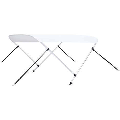 Auvent bimini à 2 arceaux Blanc 180x130x110 cm (1/5)