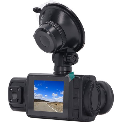 Caméra embarquée pour voiture, écran HD IPS 2 pouces, 3 objectifs rotatifs, enregistrement en boucle 1080p, vision nocturne, idéale pour la conduite et le stationnement. (1/5)