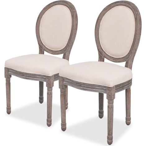 Esszimmerstühle 2 Stk. Creme Stoff