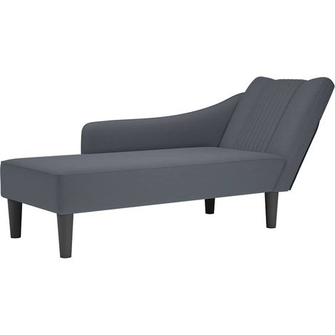 Chaiselongue mit Rechter Armlehne Dunkelgrau Samt vidaXL