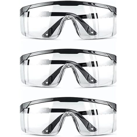 (3 pièces )lunettes de protection antibuée, anti-UV, anti-rayures, adaptées au lieu de travail, construction, bricolage, laboratoire, soudage, chimie (1/5)