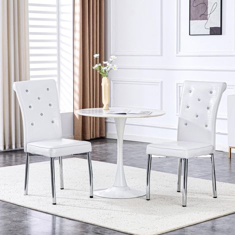 Ensemble de 2 chaises de salle à manger rétro en similicuir et revêtement imitation peau - qualité supérieure et confort optimal