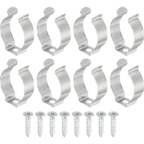 T8 Clips Support Cintre Fluorescent Tube Lumière Fixture Support Pinces avec Vis pour LED Ampoules Plafond Lampe, Acier Paquet de 8 (1/5)