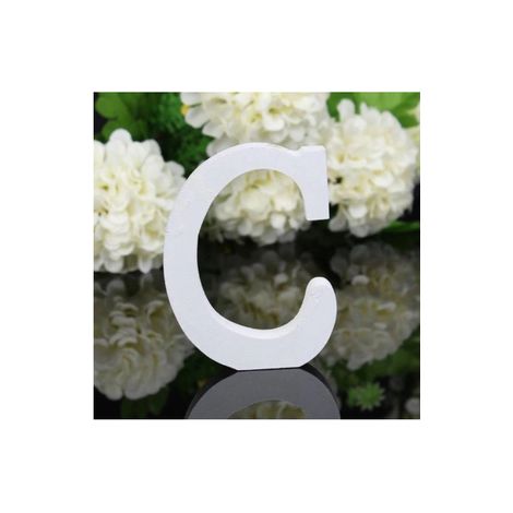 LETTERA "C" IN LEGNO BIANCO 12CM ALFABETO MATRIMONI COMPLEANNI DECORAZIONI FESTA